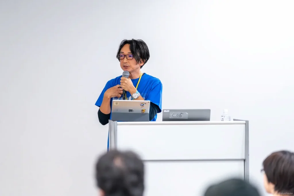 Cuu Design KOBE Seki speaking at WordCamp Kansai 2025 session